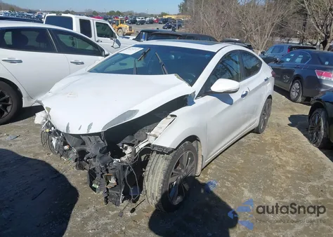 2015 Hyundai Elantra Limited z USA, uszkodzony, nr VIN 5NPDH4AE7FH617581